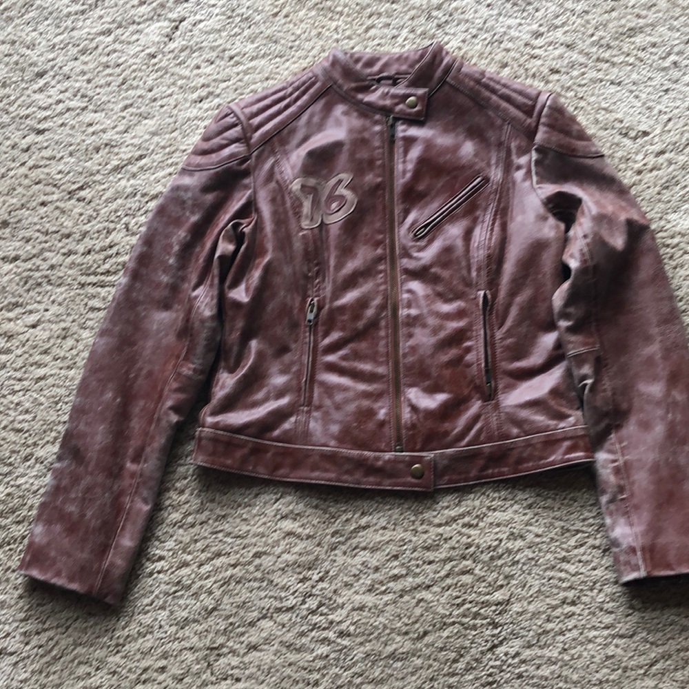 Women’s leather “ruff riders” jacket